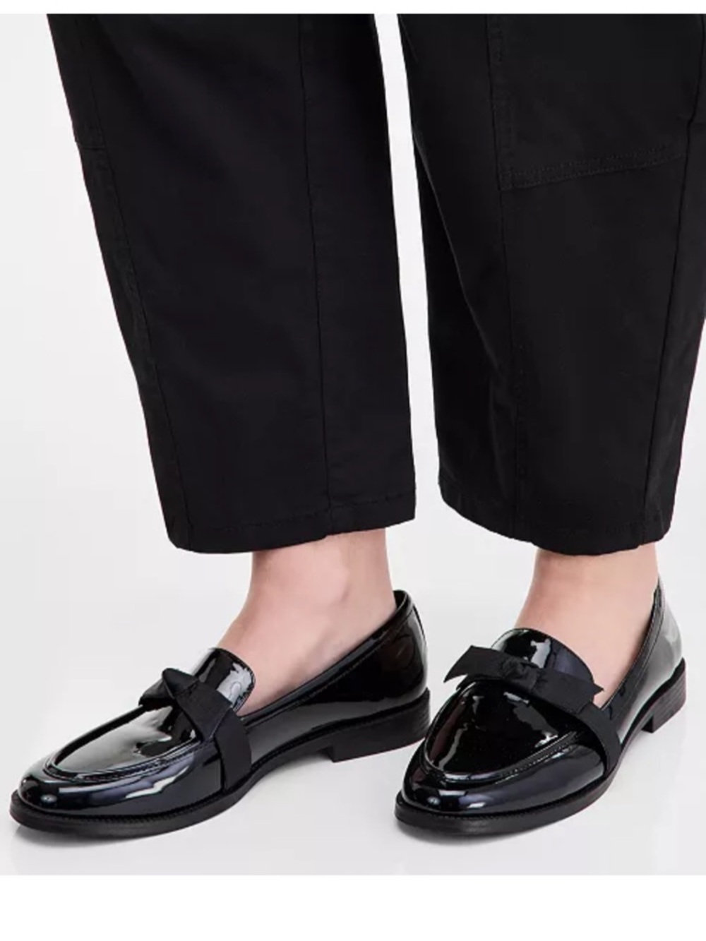 ON 34TH Kassandra Black Patent Leather Bow Loafers Size Women’s 9.5 M NWB